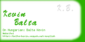 kevin balta business card